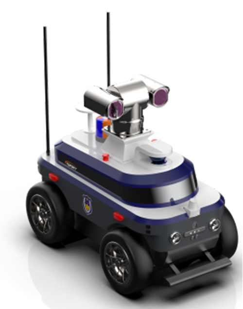 警用巡邏安防機(jī)器人 （第1代，集成環(huán)境感知+動態(tài)決策+行為控制和報(bào)警裝置+自主感知+自主行走）