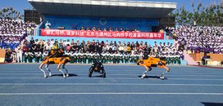 凌天攜帶四足機器狗、偵檢無人機等高精尖裝備走進校園，助力北京通州市馬駒橋?qū)W校首屆科技嘉年華